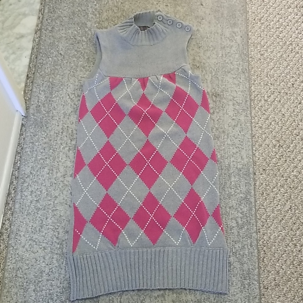 Jj Basics argyle sleeveless dress size small